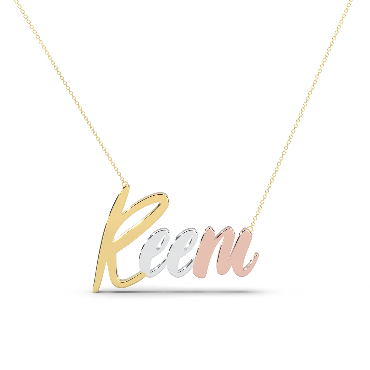 Three Tone English Gold Name