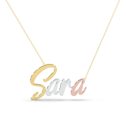 Three Tone English Gold Name